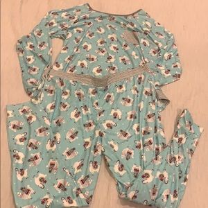 Blue Llama Pajama Set